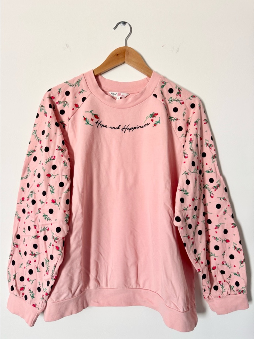 Cath Kidston Hope and Happiness Embroidered Sweatshirt Pink Size XL